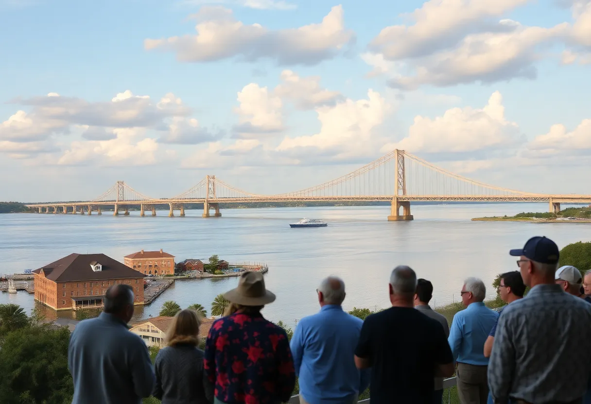 The Talmadge Bridge over the Savannah River during community engagement activities.
