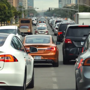 Traffic congestion with a Tesla in Atlanta