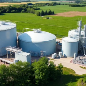 Torrefaction facility showcasing biomass processing technology