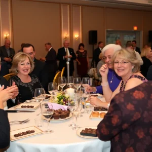 Guests enjoying the Urban Hope Gala with food, music, and festive decor