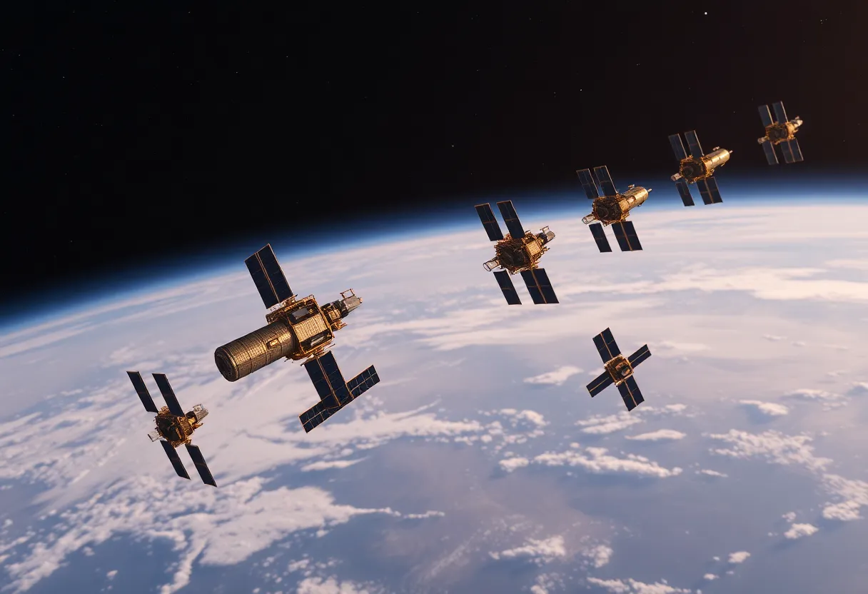 Amazon satellites in low-Earth orbit