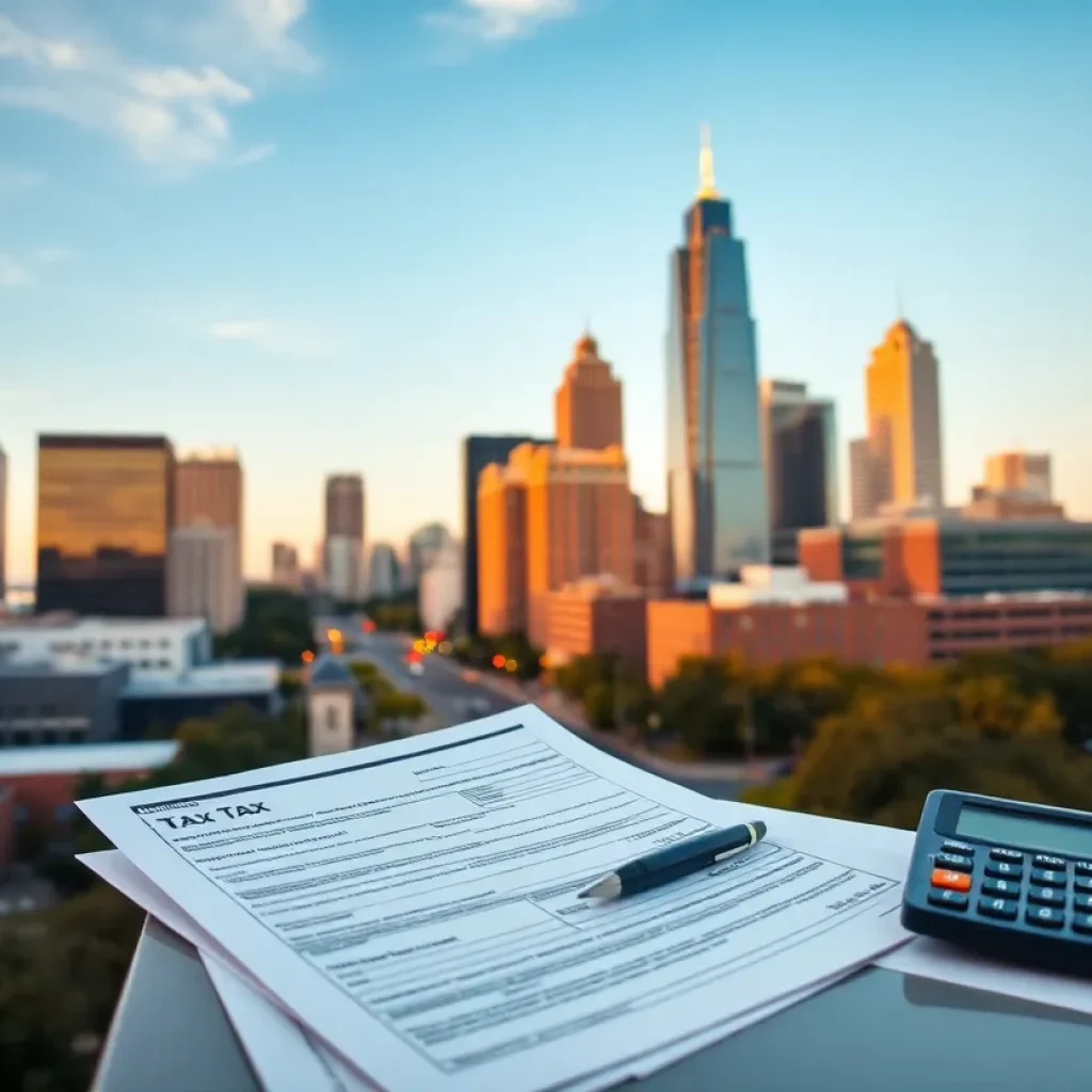 Cityscape of Atlanta representing tax relief.