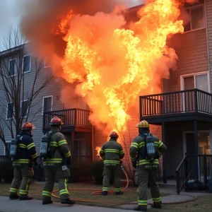 Firefighters responding to a fire at Brentwood Place Apartments in Savannah
