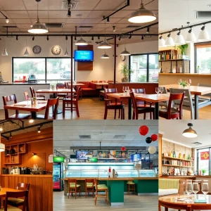 Variety of clean and organized restaurant interiors in Chatham County.
