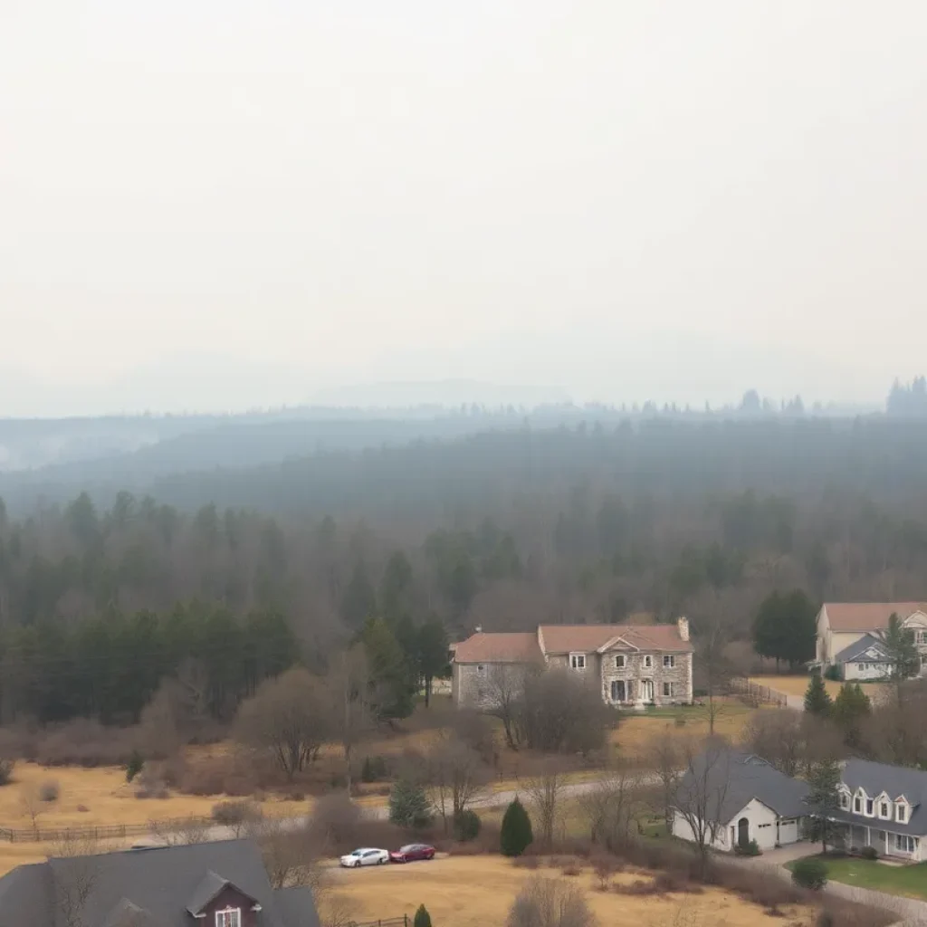 Hazy sky over Bluffton due to controlled burns