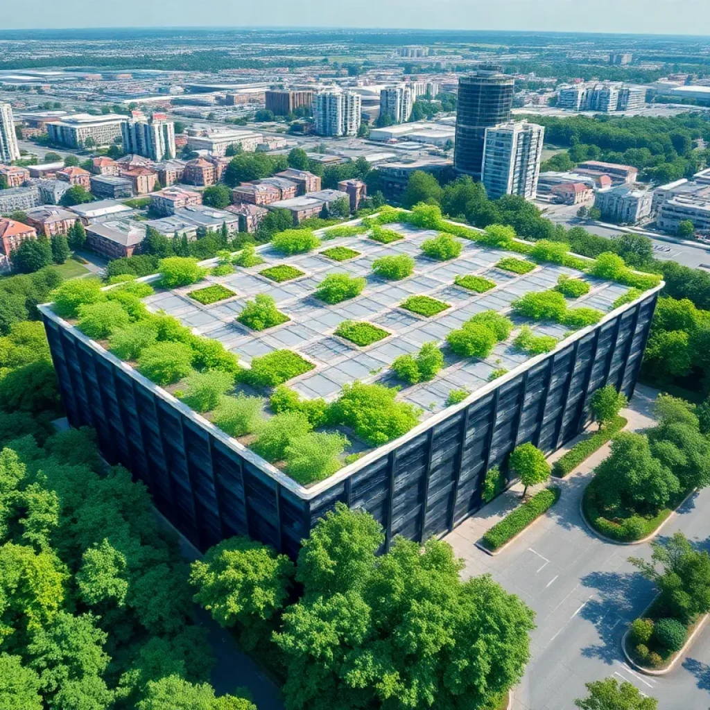 Aerial view of a green data center in Georgia