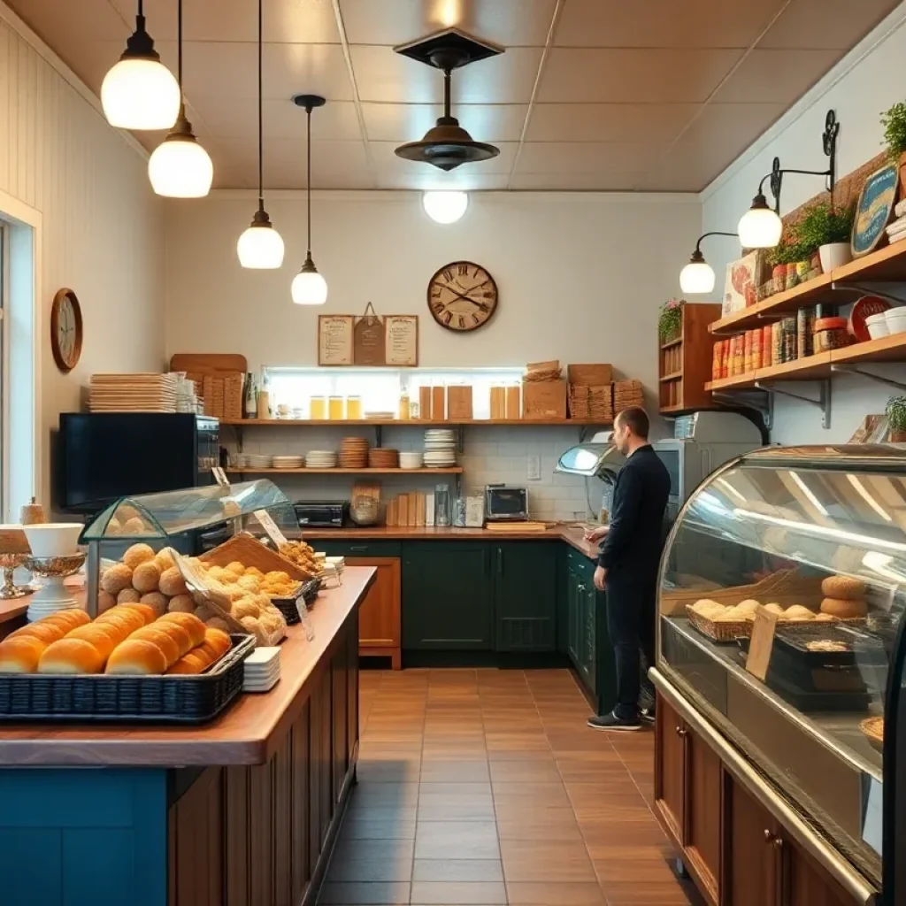 A welcoming interior of Dottie's Savannah Market with baked goods on display.