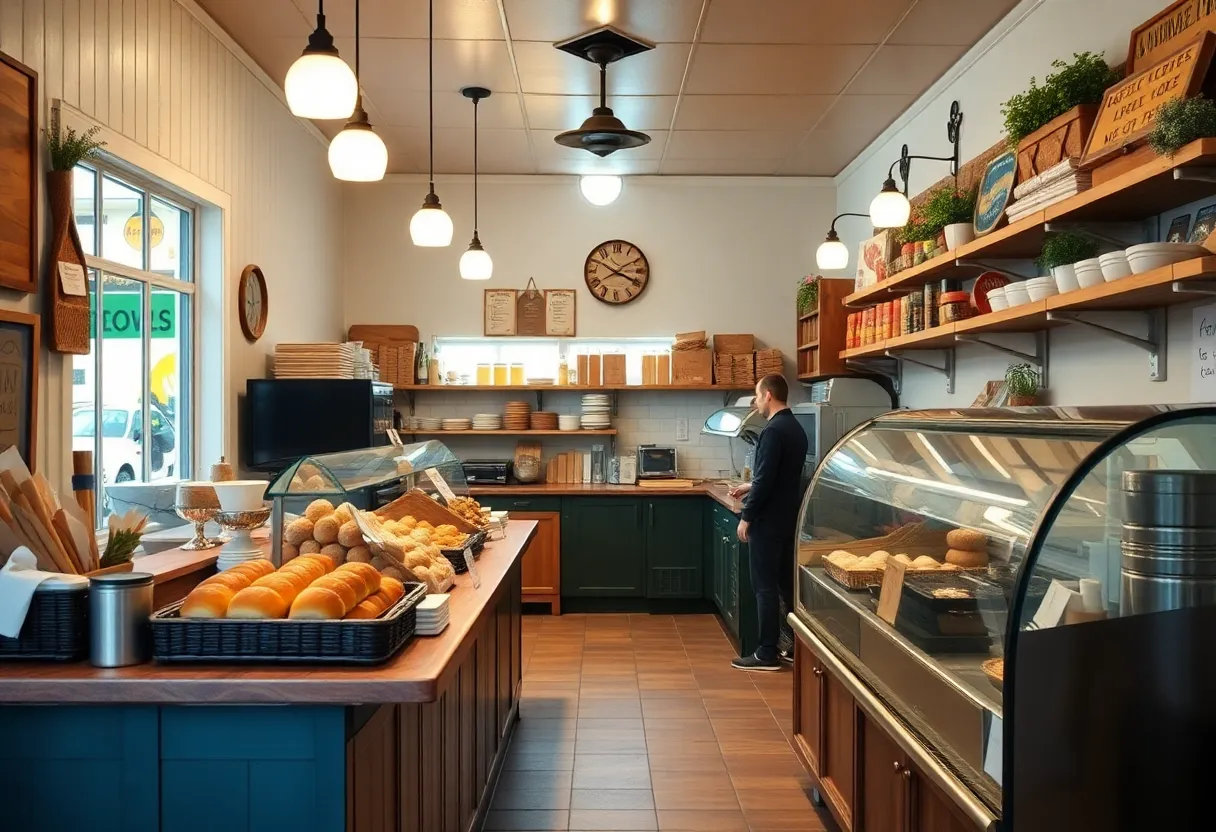 A welcoming interior of Dottie's Savannah Market with baked goods on display.