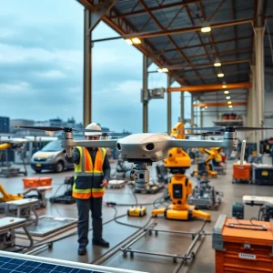 Exterior view of the new drone manufacturing facility in Smyrna, Georgia.