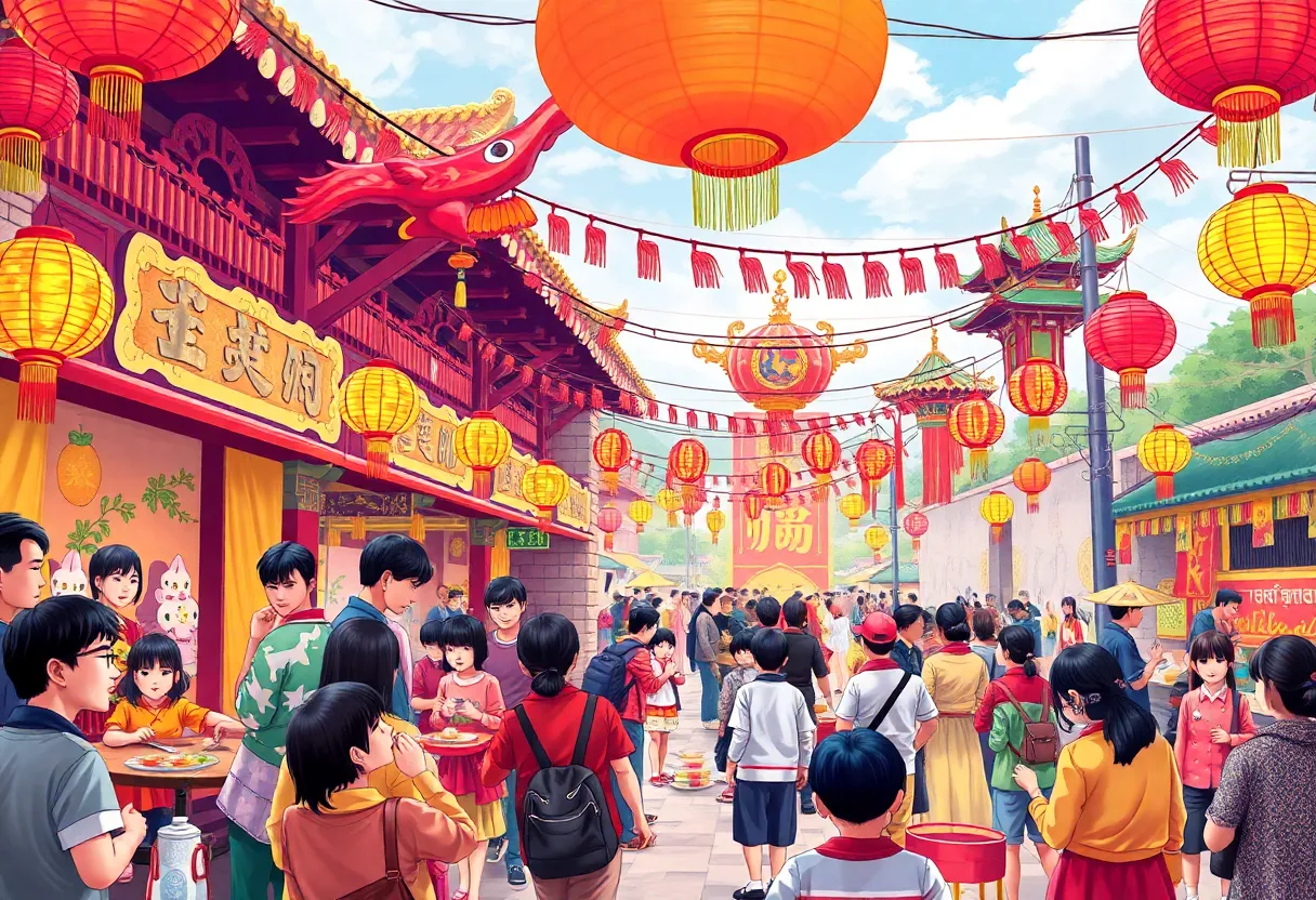 Festival scene showcasing cultural performances and food vendors at Savannah's Echoes of the East Festival