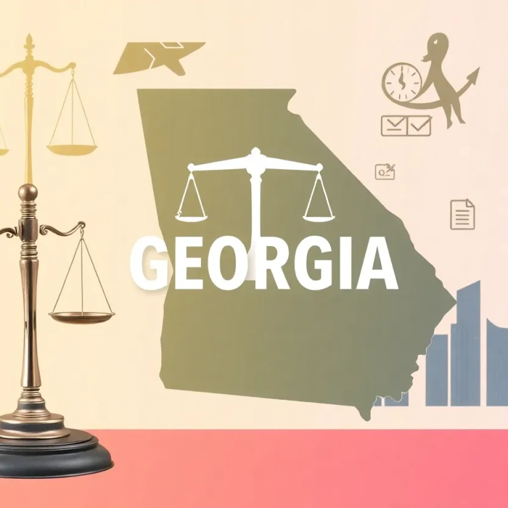 Illustration depicting the reform of the legal system in Georgia