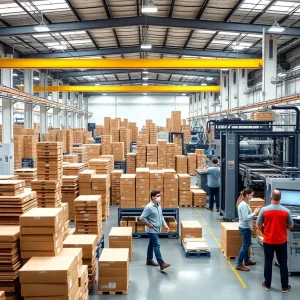 Corrugated packaging production at Georgia-Pacific facility
