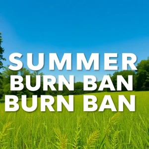 Scenic Georgia landscape signifying summer with emphasis on burn ban