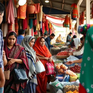 A community market in Georgia affected by tariffs