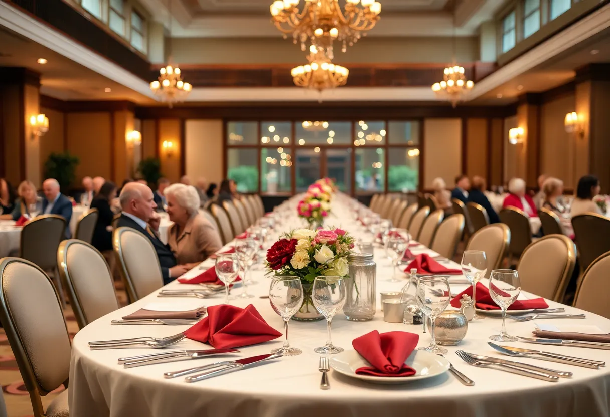 Elegant table setting for the Legends Leaders Luncheon