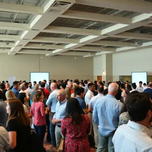 Attendees networking at the Mayor's Small Business Conference in Savannah