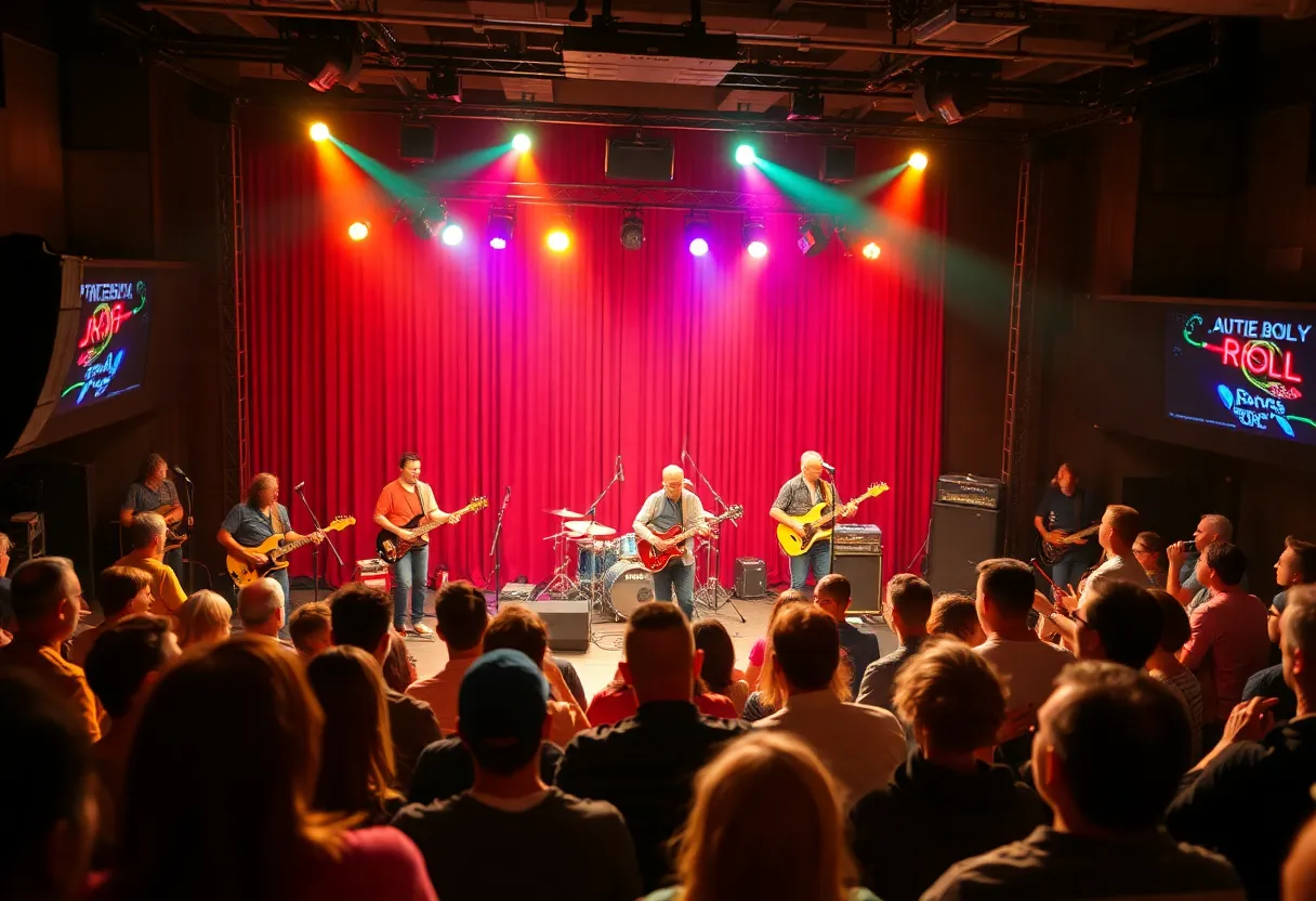 Musicians performing in The Million Dollar Quartet show