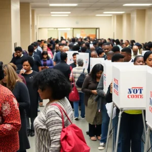 Long lines at polling station in Atlanta, Georgia