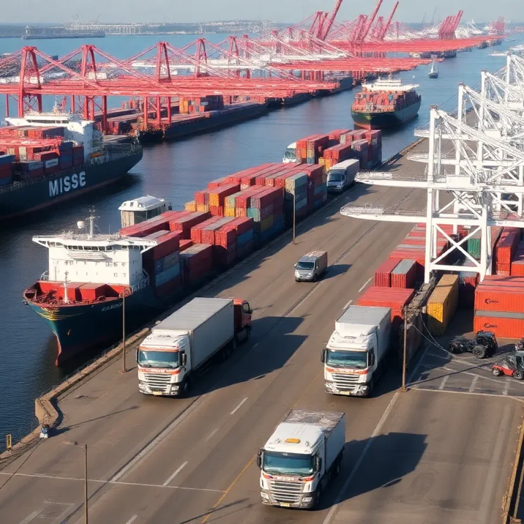 Activity at the Port of Savannah representing Georgia's trade and economy