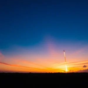 Rocket launch from Cape Canaveral, representing Project Kuiper.