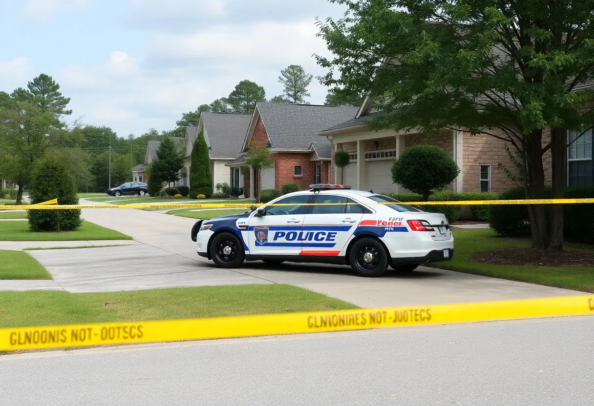 Police car at a shooting scene in Richmond Hill, Georgia.