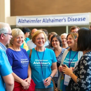 Community members engaging in a fundraiser for Alzheimer’s awareness in Savannah.