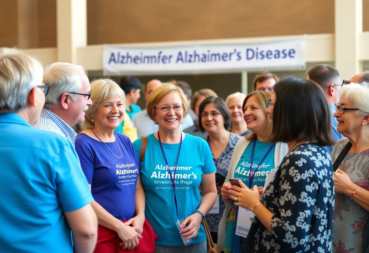 Community members engaging in a fundraiser for Alzheimer’s awareness in Savannah.