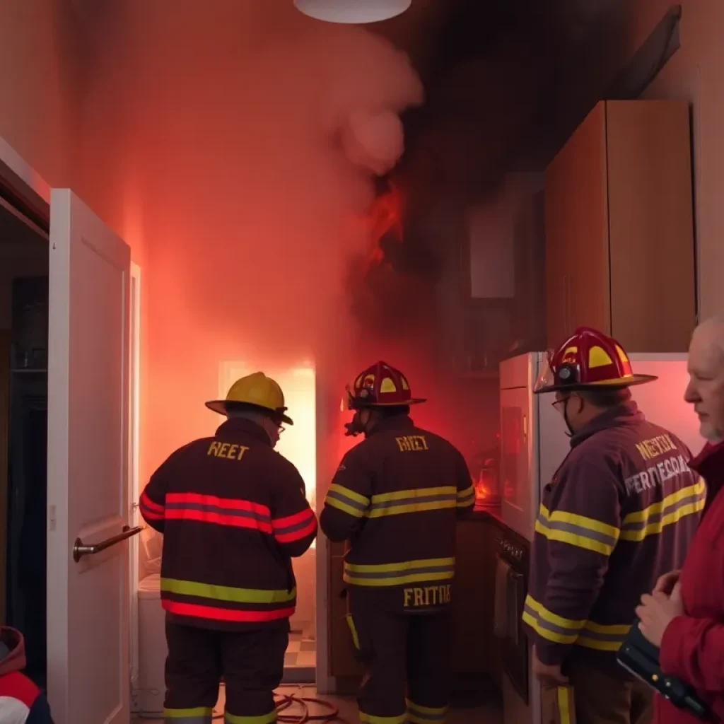 Firefighters responding to an apartment fire in Savannah
