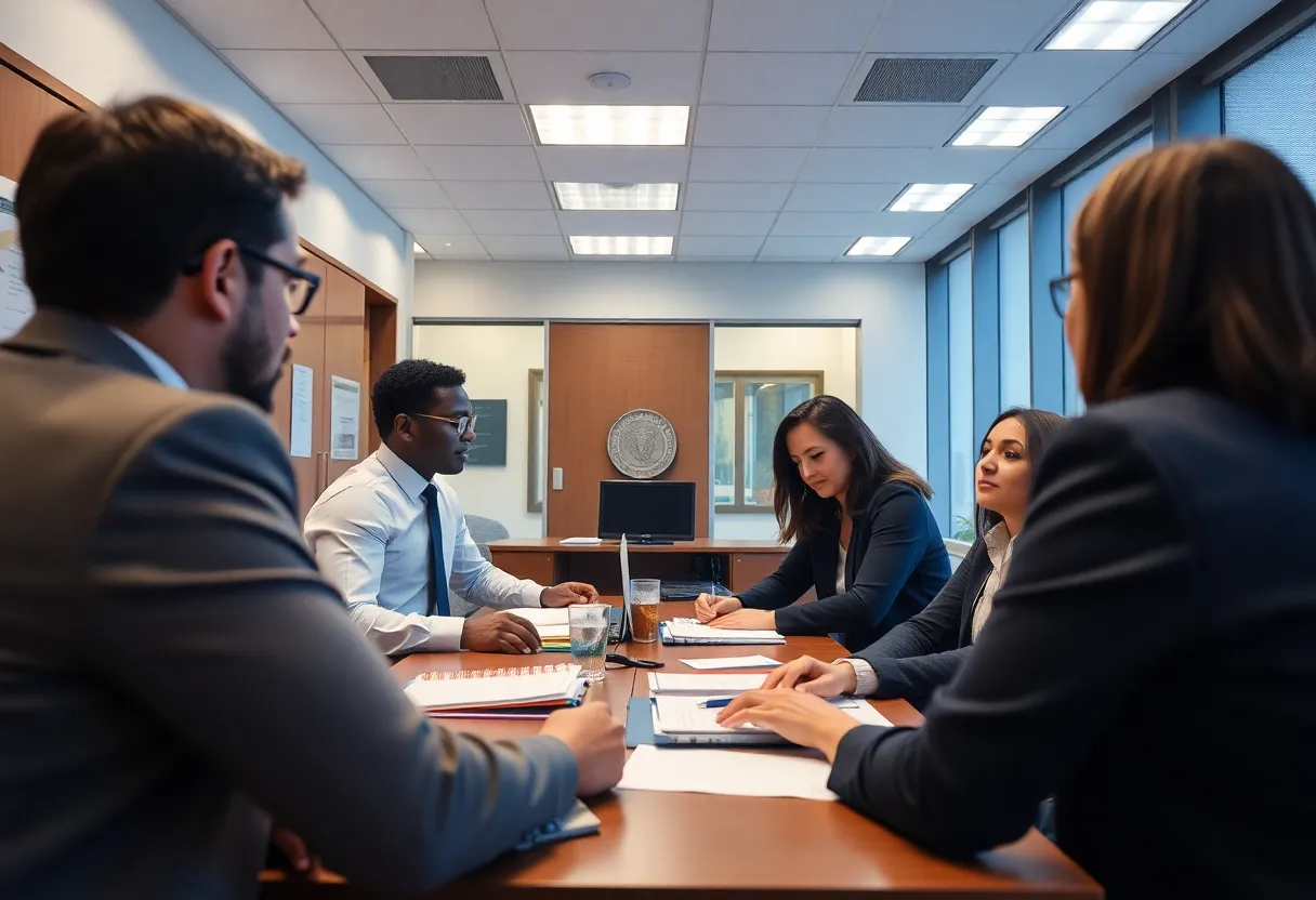 Government office environment focused on workforce development strategies.