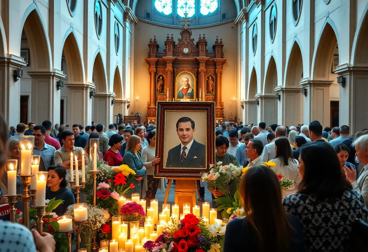 Community members gathered at Cathedral Basilica honoring Pope Francis