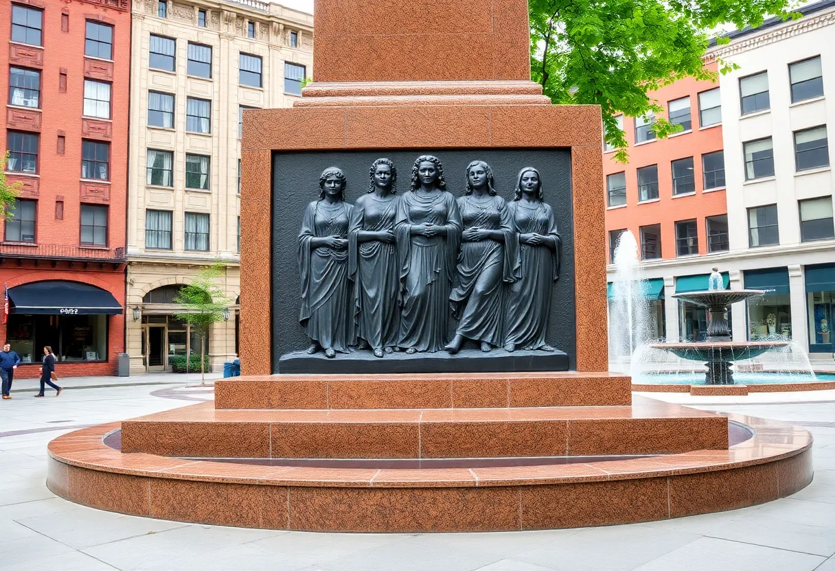 Monument celebrating the contributions of seven women to Savannah's historic preservation