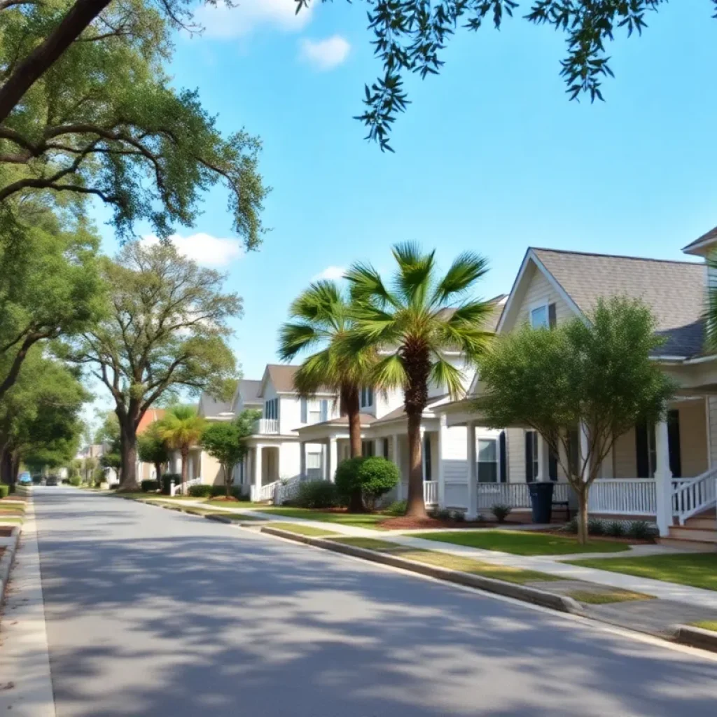 Peaceful Savannah neighborhood emphasizing community safety