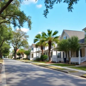 Peaceful Savannah neighborhood emphasizing community safety