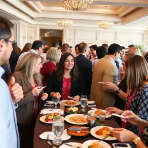 Group of local professionals networking at a luncheon in Savannah