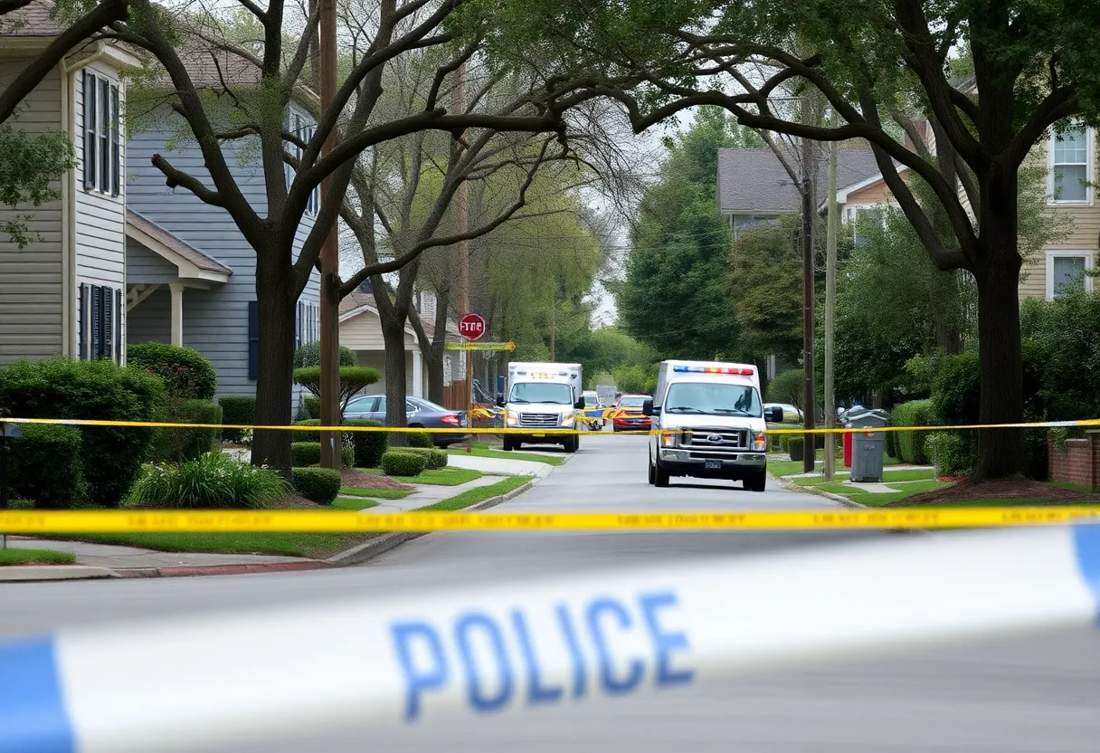 Savannah neighborhood with police presence