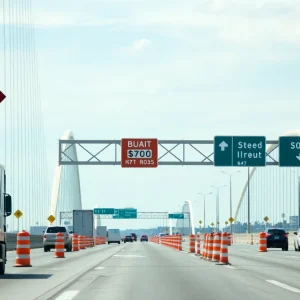 Lane closures on Savannah River Bridge for inspections.