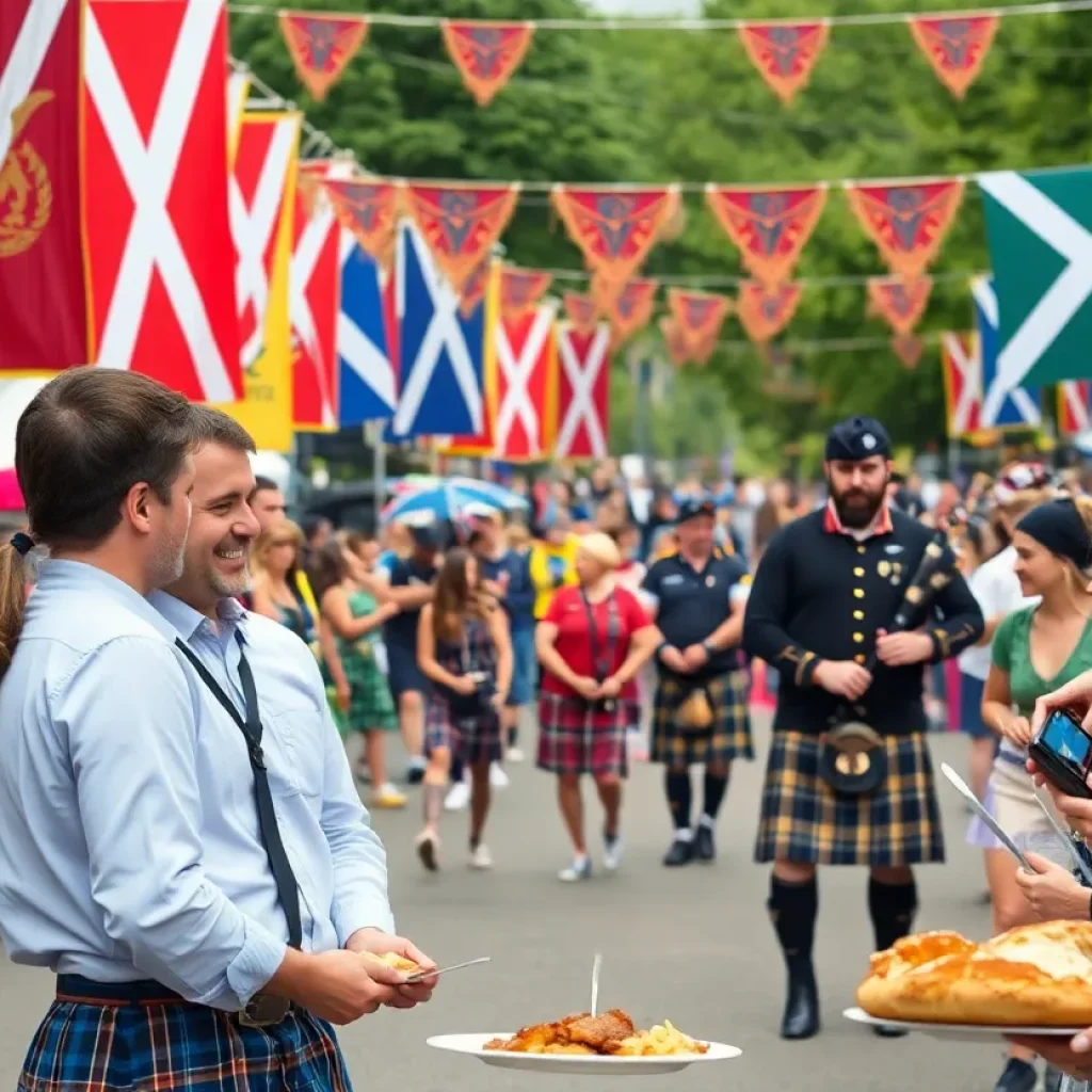 Participants at the Savannah Scottish Games enjoying traditional Scottish festivities