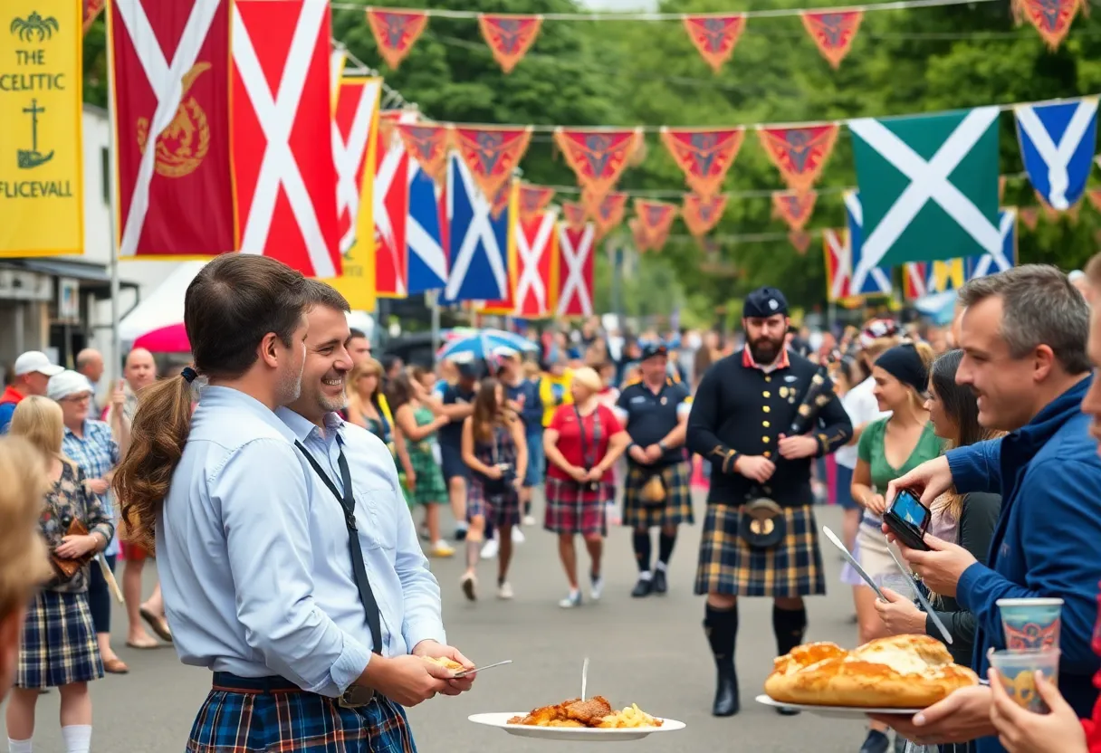 Participants at the Savannah Scottish Games enjoying traditional Scottish festivities