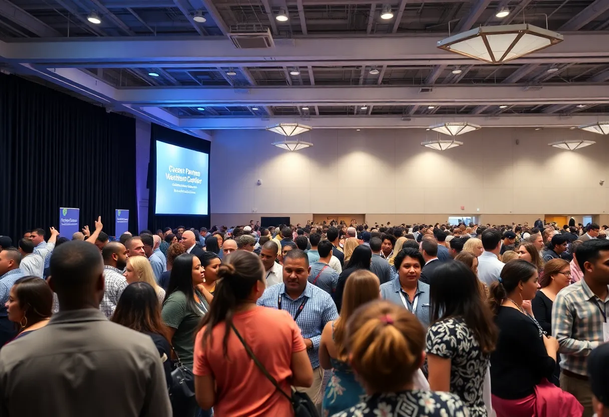 Attendees networking at the 2025 Mayor's Small Business Conference in Savannah.