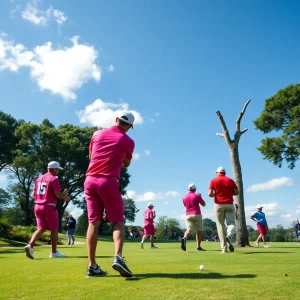 Savannah State golf team playing at SSU Invitational