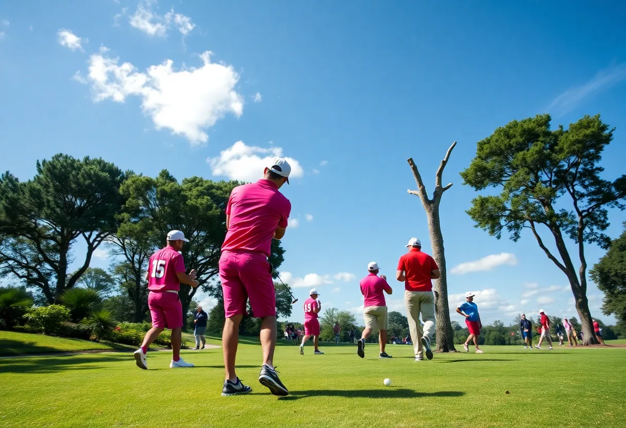 Savannah State golf team playing at SSU Invitational