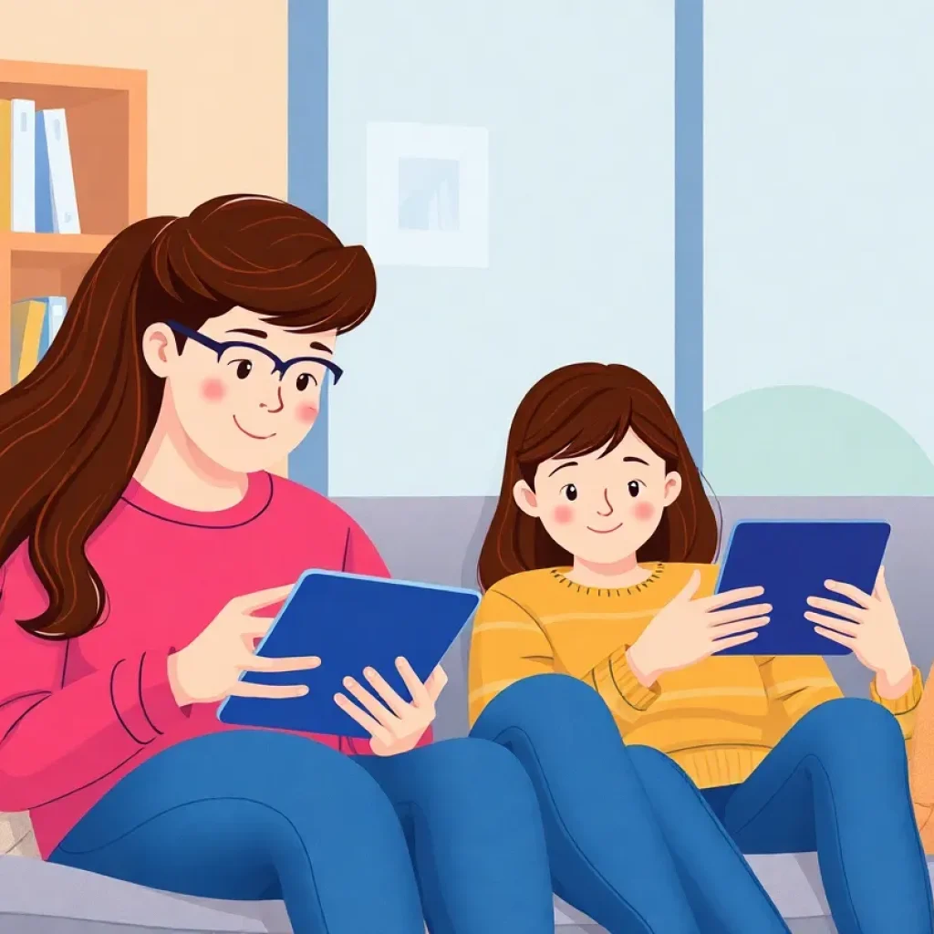 Students engaging with virtual mental health services