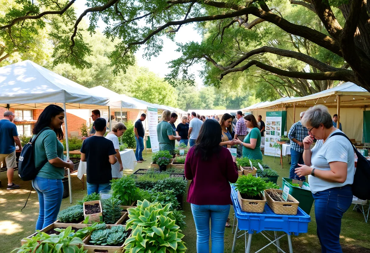 Participants enjoying the SoilFamily Expo in Savannah with gardens and workshops