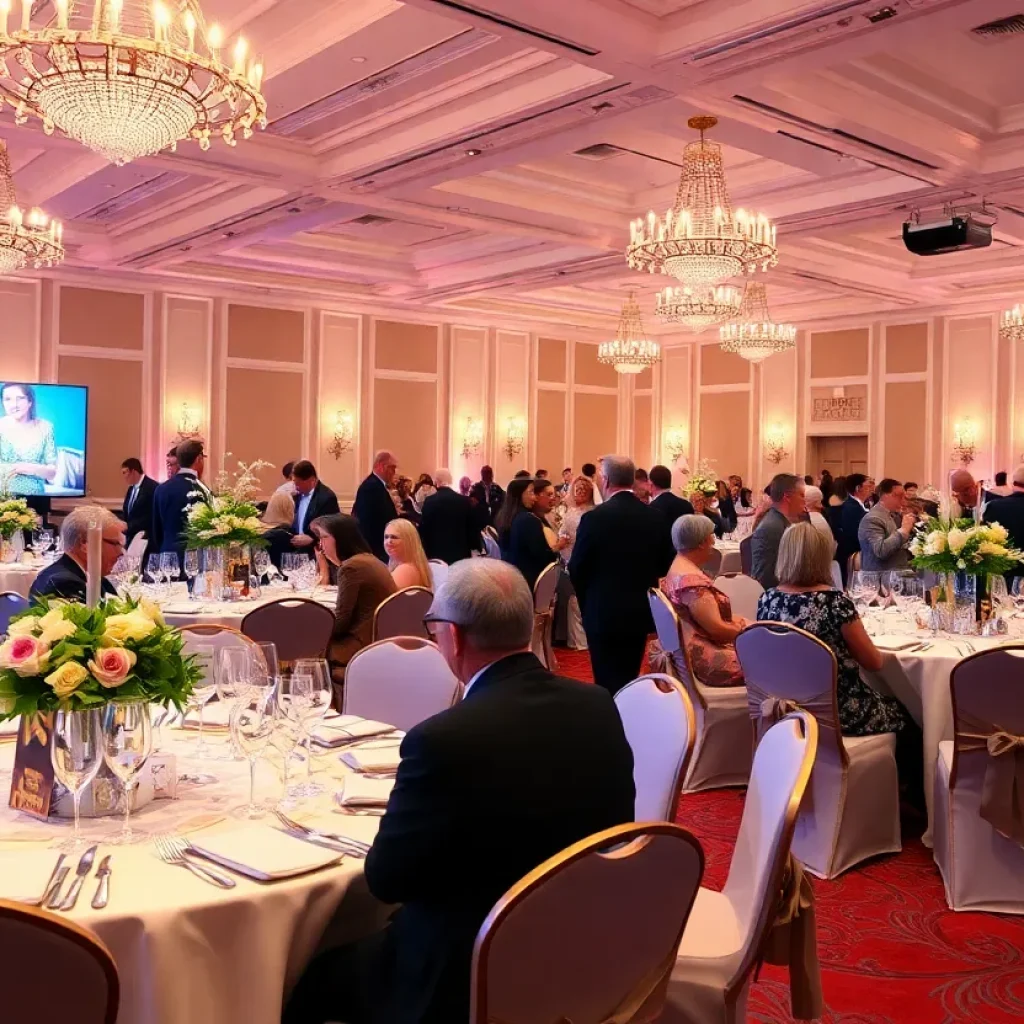 Guests attending the SSU Scholarship Gala 2025 in an elegant setting