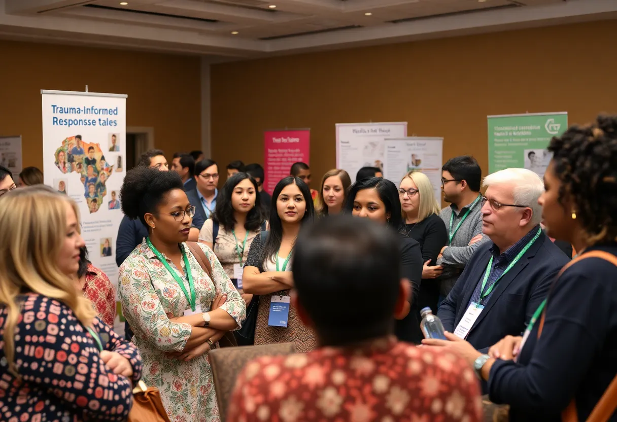 Attendees participating in a trauma-informed responses summit