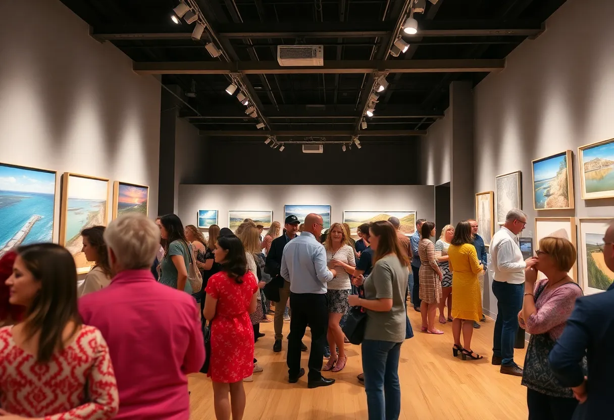 Crowd enjoying Tideland Exhibition at Telfair Museums