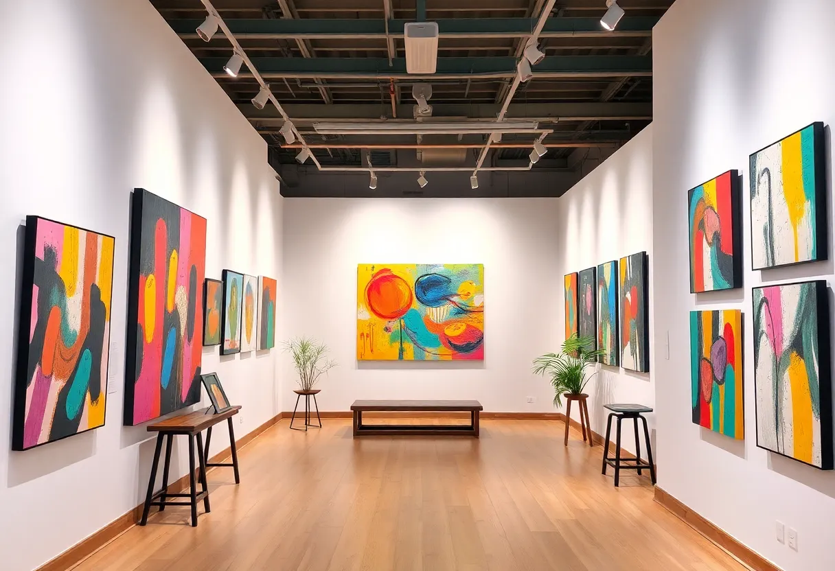 Artworks displayed during The BE Exhibition in Savannah.