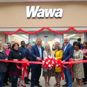 Celebration at the grand opening of Wawa in Pooler, Georgia