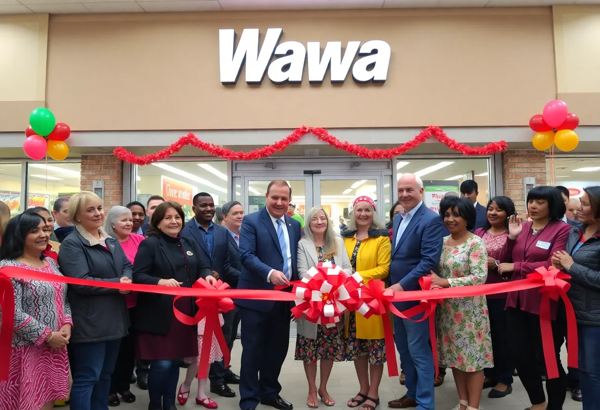 Celebration at the grand opening of Wawa in Pooler, Georgia