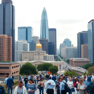 Bustling cityscape of Atlanta depicting a strong job market